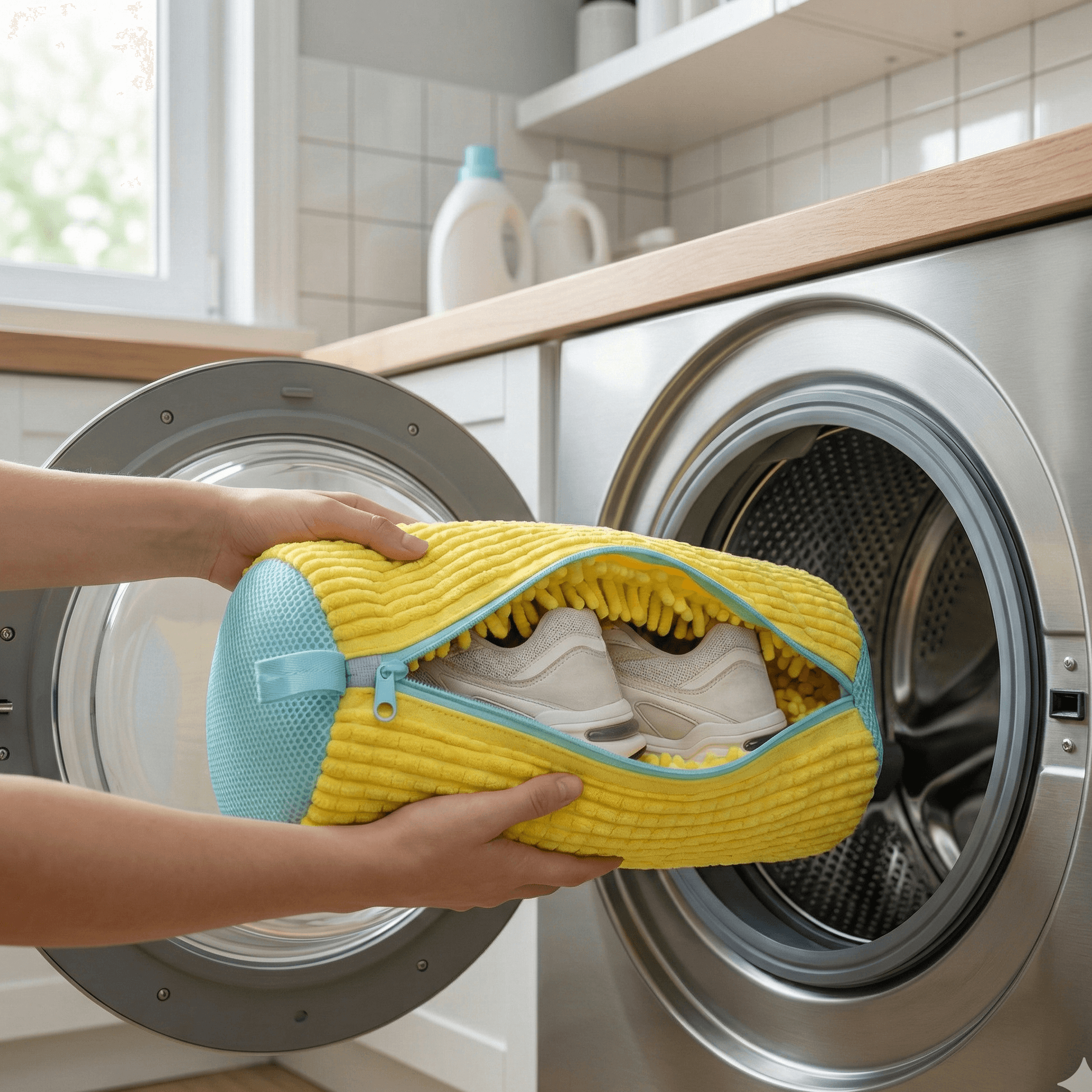 Tênis branco sem medo da máquina